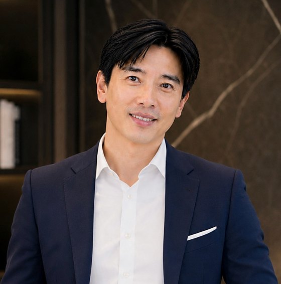 Dato Seri Ivan Teh, founder of Fusionex, in a navy suit and white shirt